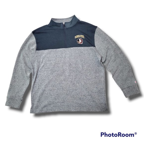 Champion Other - Champion FSU Florida State Seminoles Pullover 1/4 Zip Sweatshirt Jacket Grey ACC